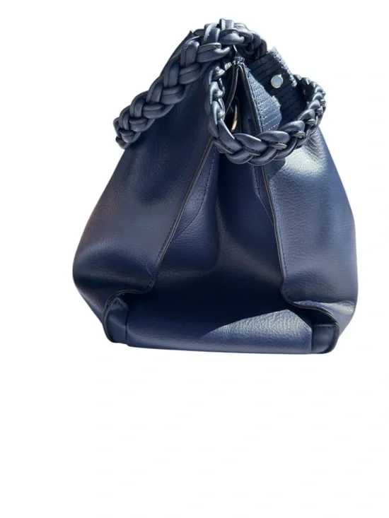 Women’s Navy Leather Tote with Gold Accent - Picture 5 of 12